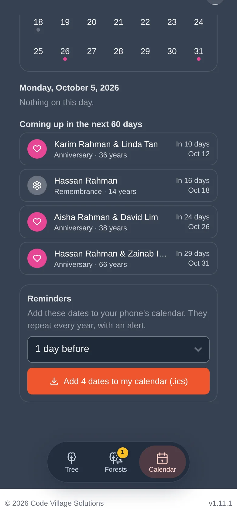 The reminders section at the end of the page