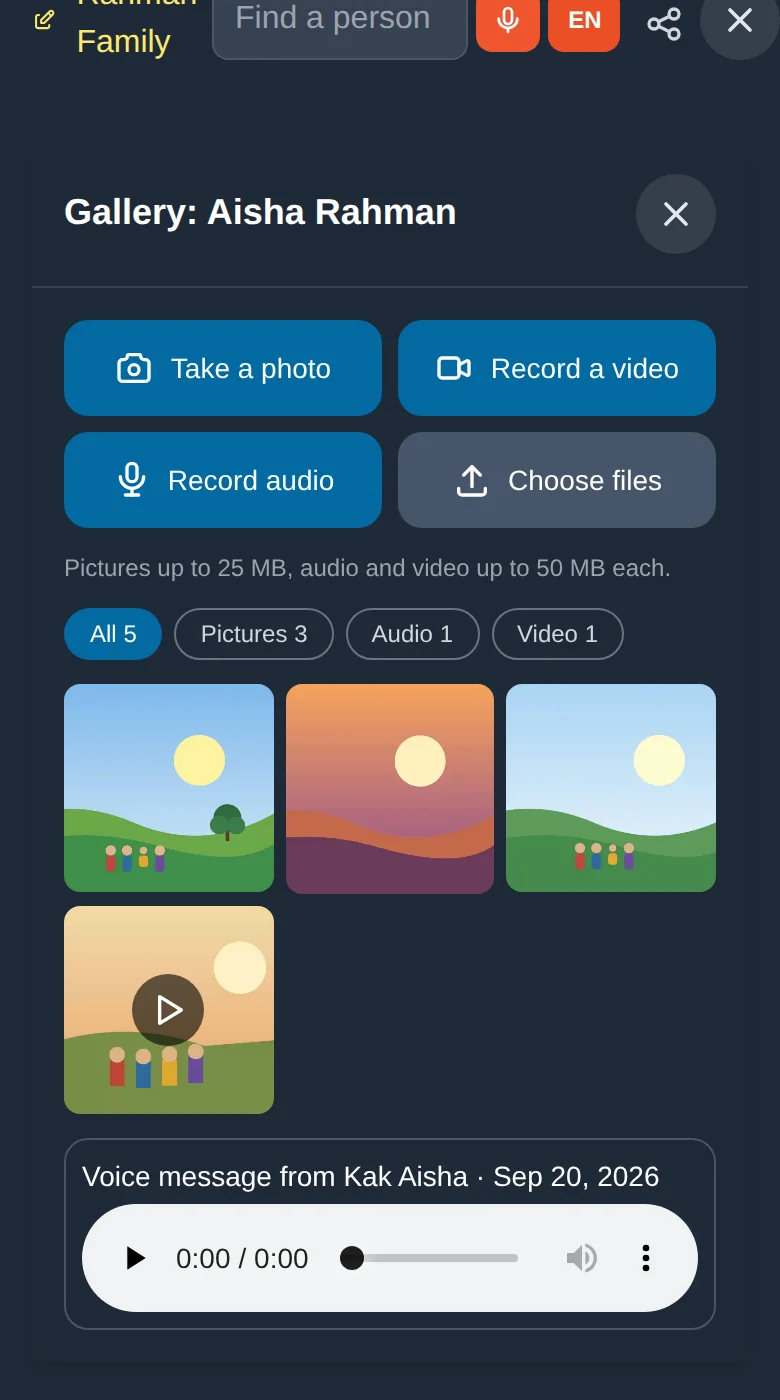 A person's gallery on a phone