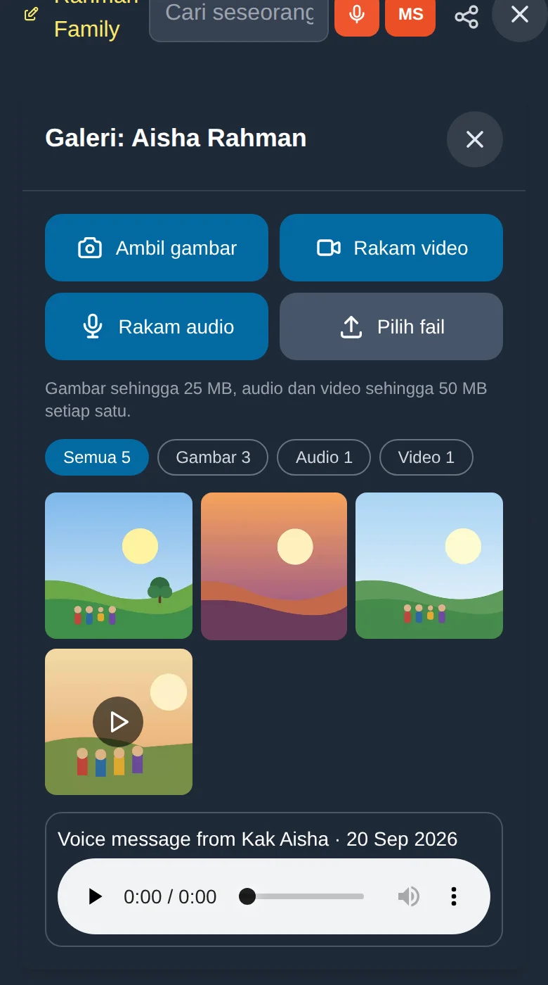 Galeri seseorang pada telefon