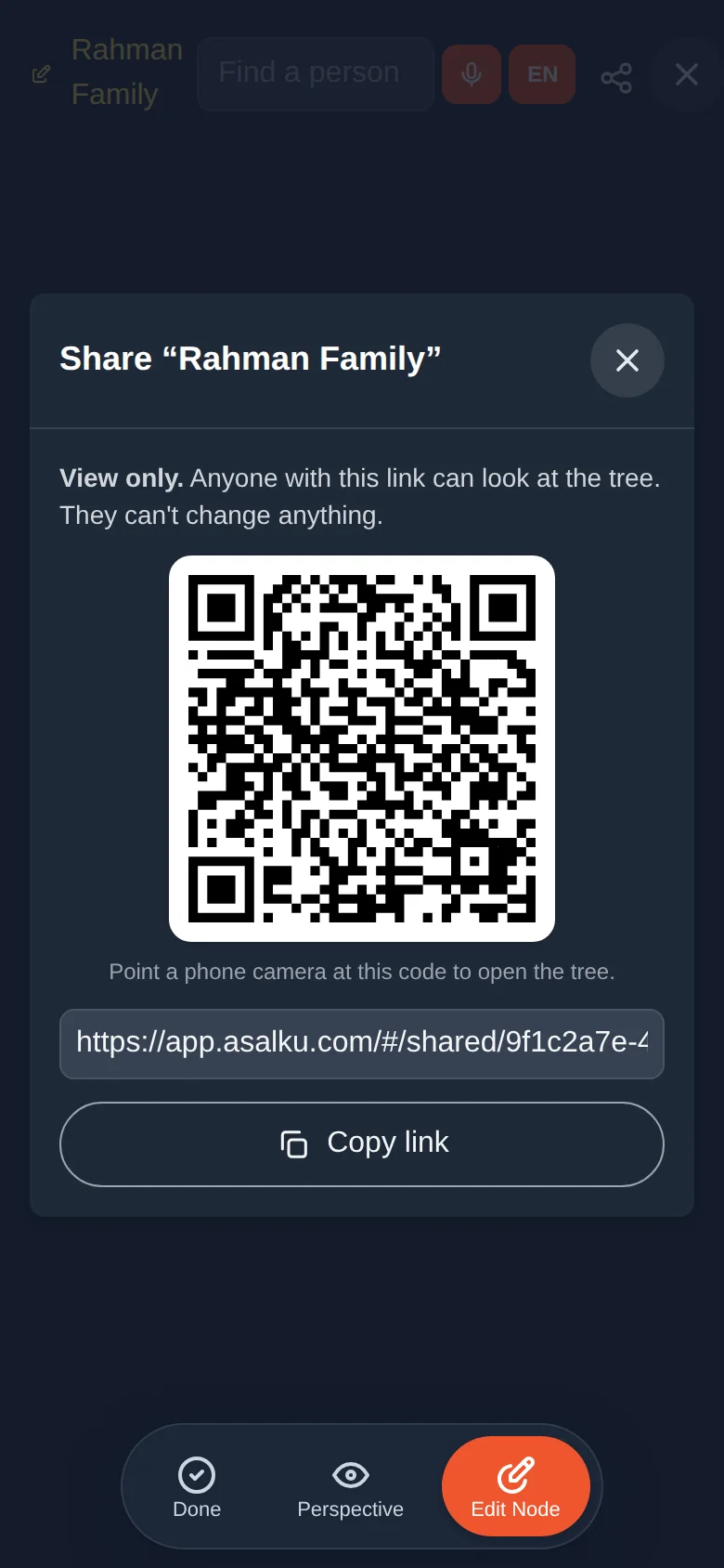 View-Only: anyone with the link can look, not change